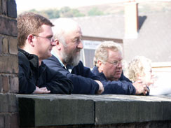 Solihull Model Railway Circle - Club member admiring the trains at Llangollen, 26th September 2004